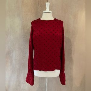 Red Patterned Blouse w/ French Cuff